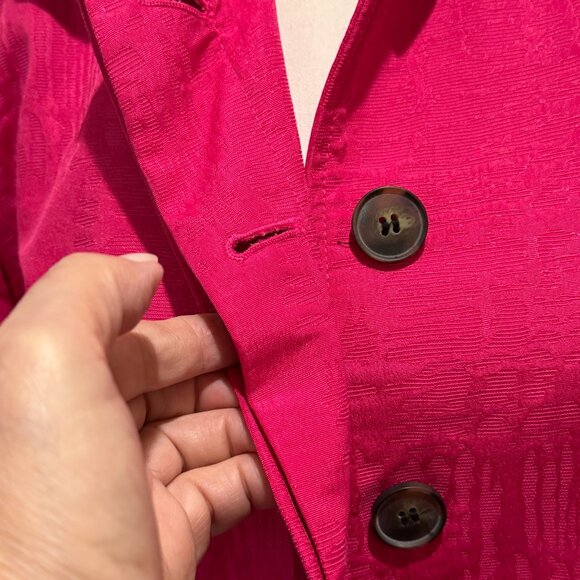 Chico’s Jacquard Button-Front Jacket – Pink – Size 3P Petite - Picture 3 of 11